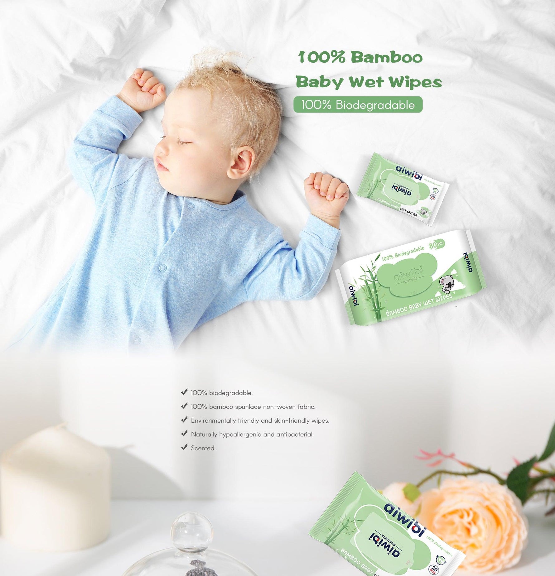 AIWIBI Bamboo Baby Wet Wipes - aiwibi