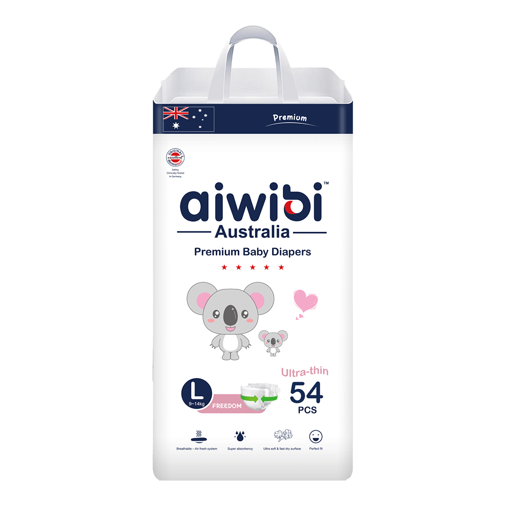 حفاضات الأطفال Aiwibi Royal Comfort مقاس L (9-14 كجم) - 54 قطعة