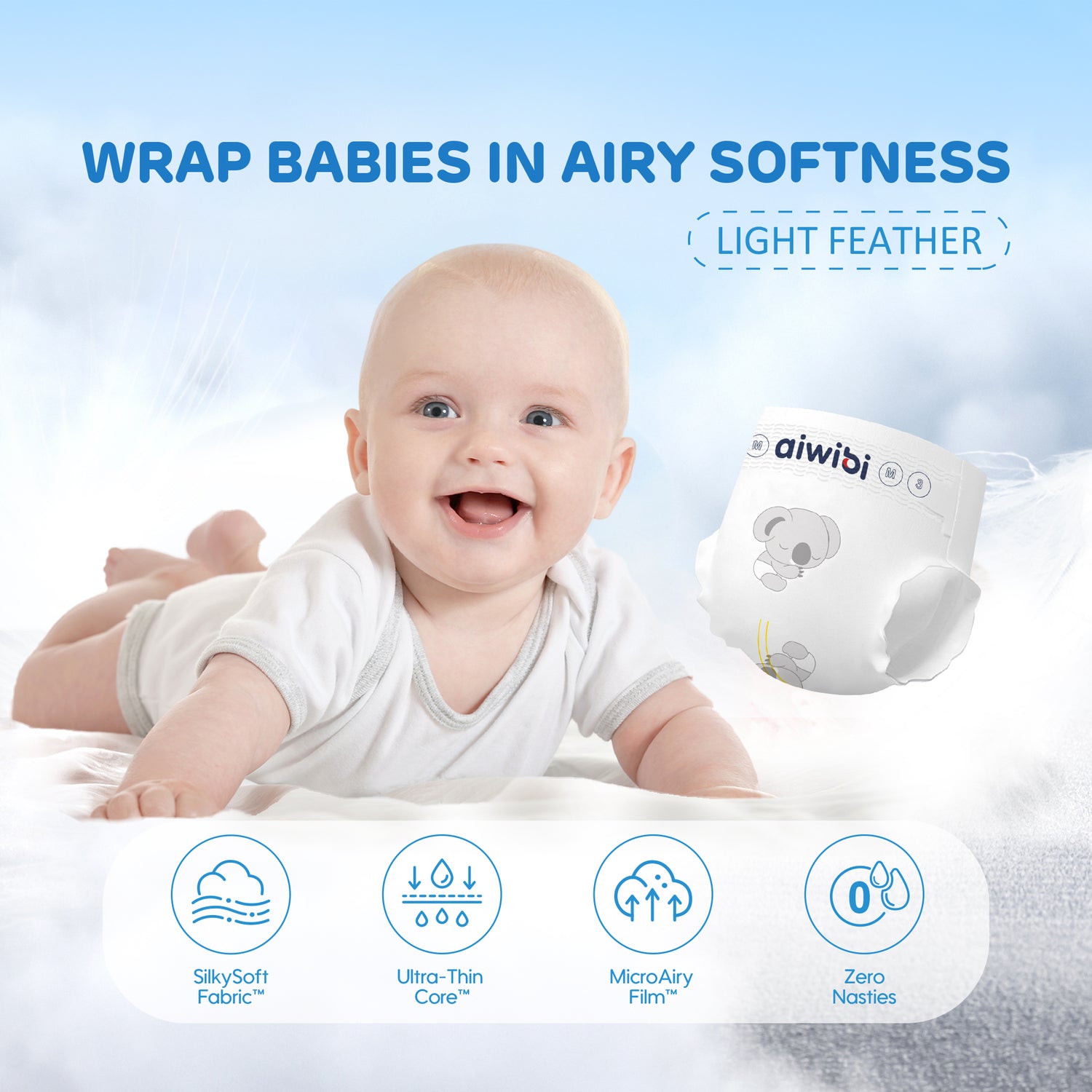 Aiwibi Premium Baby Diapers – Ultimate Comfort & Leak-Proof Protection