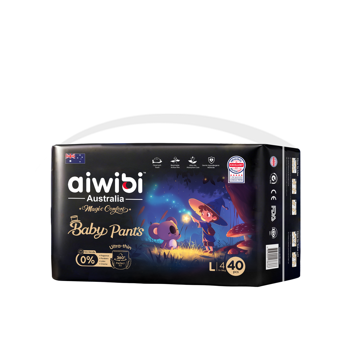 Aiwibi Magic Comfort Baby Diapers Pants, Ultra-Thin Pull-Up Pants, Soft 360° Fit with 100% Leak Protection & Superior Quality, Comfortable Diaper Pants for Babies