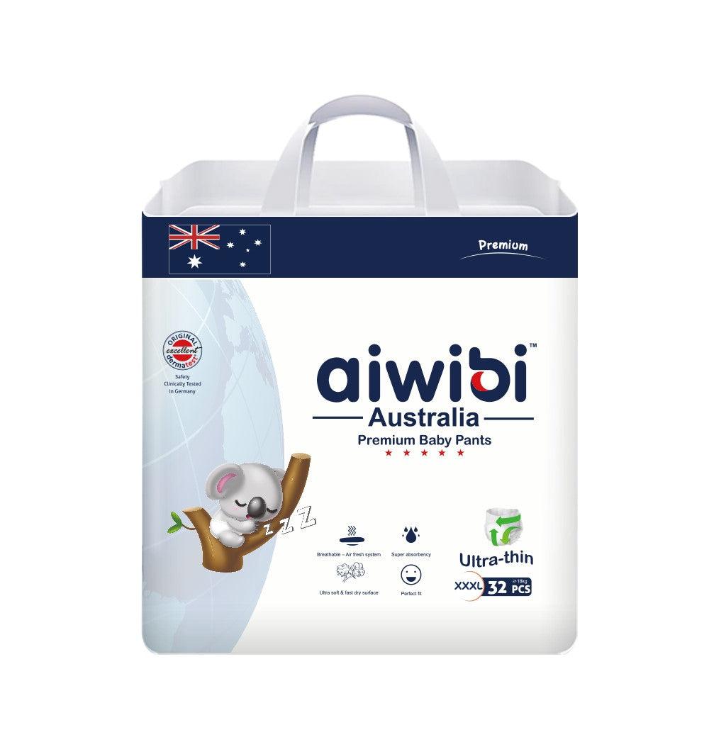 Aiwibi Premium Care Baby Pants – Extra Comfort for Big Babies, XXXL (18kg+), 32 Count