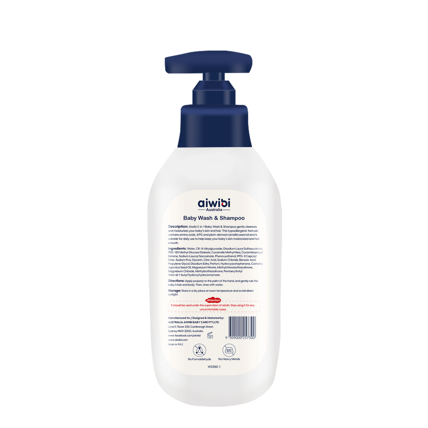 Natural Delicate Baby Wash & Shampoo – Soft, Gentle Care for Sensitive Skin-350ML