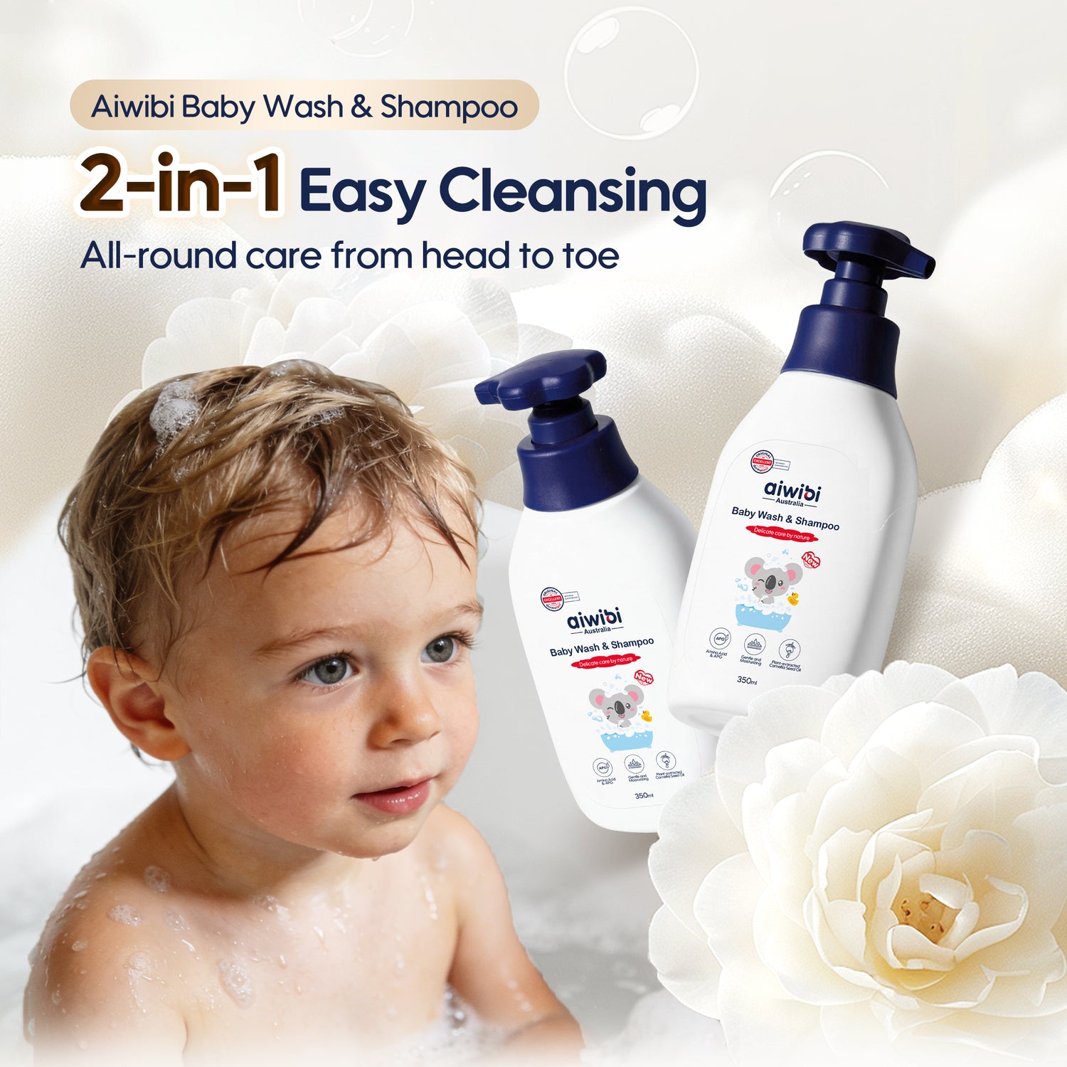 Natural Delicate Baby Wash & Shampoo – Soft, Gentle Care for Sensitive Skin-350ML