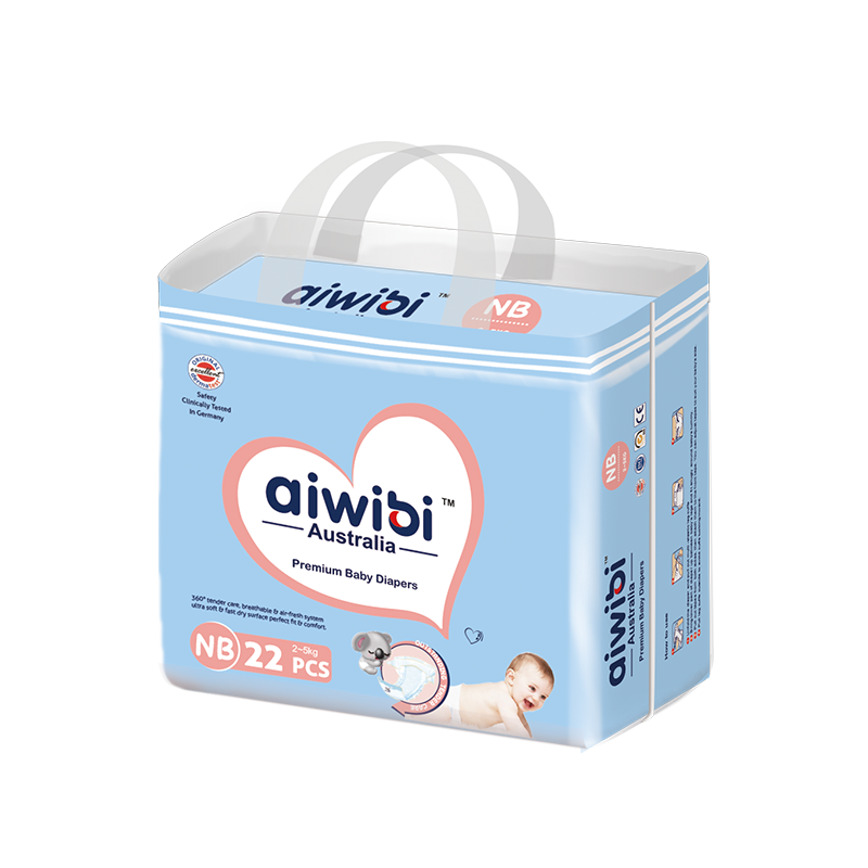 Aiwibi Premium Natural Newborn Diapers – Ultra Soft, Gentle Care-22Pcs