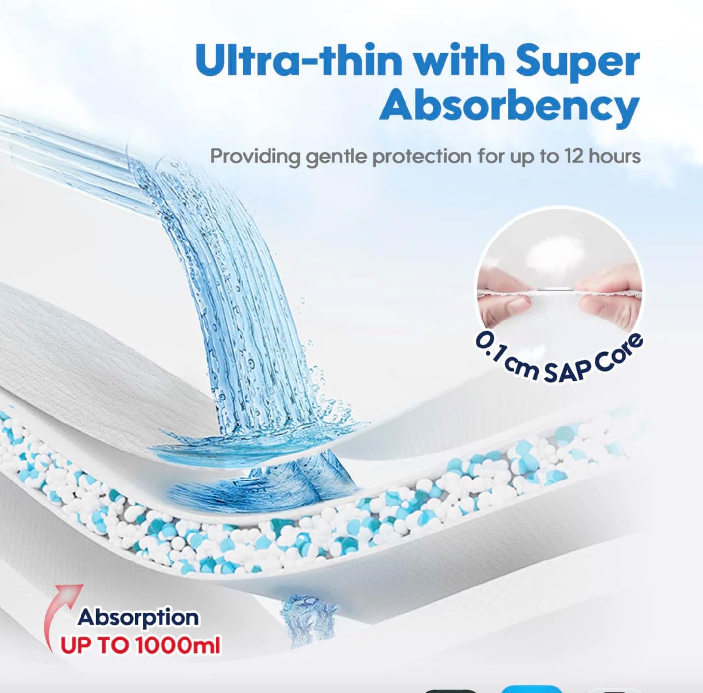 بنطال أطفال مريح وجاف من Aiwibi - مقاس XL (12-17 كجم) - 40 قطعة