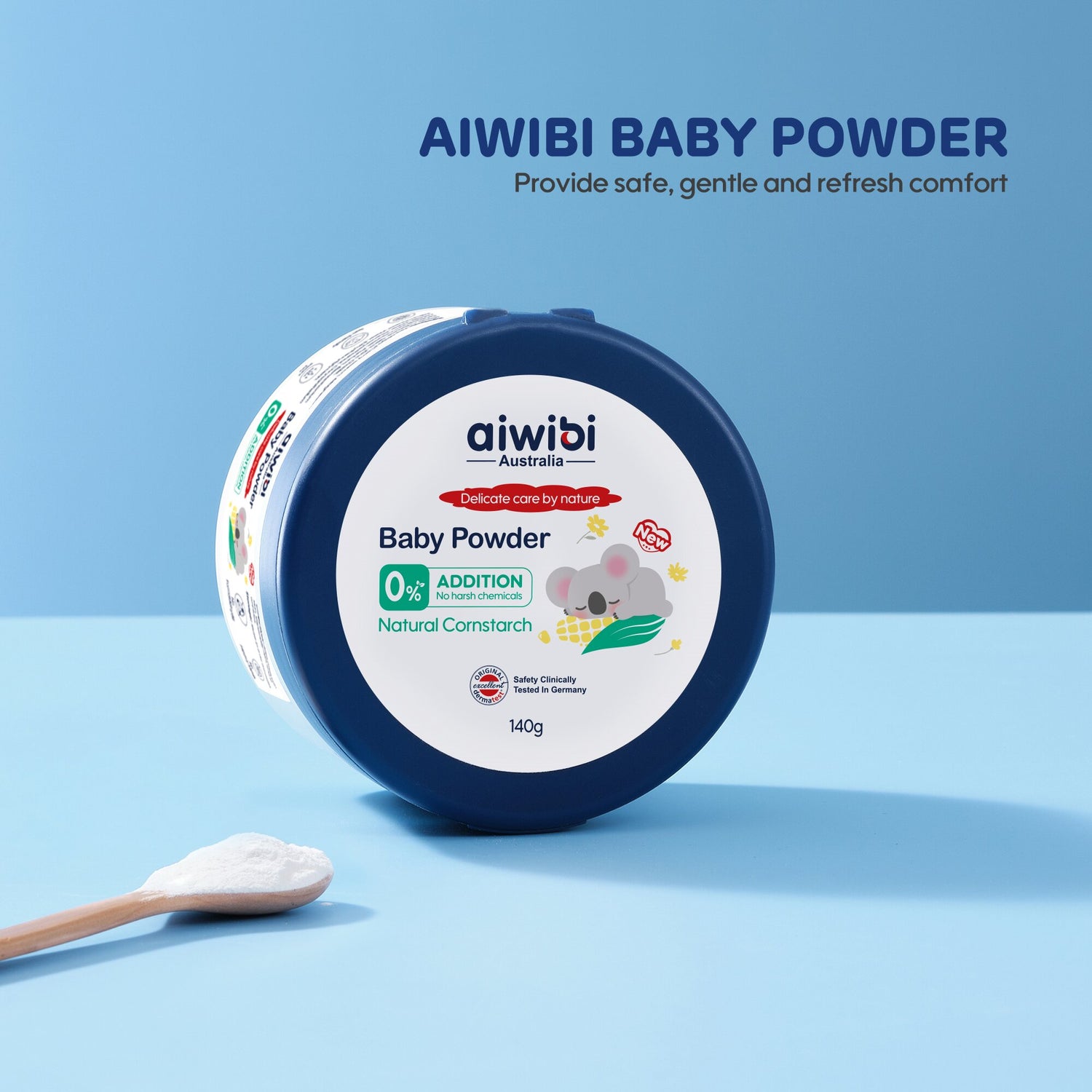 Aiwibi Baby Powder – Talc-Free, Hypoallergenic Care with Chamomile & Cornstarch (140g)