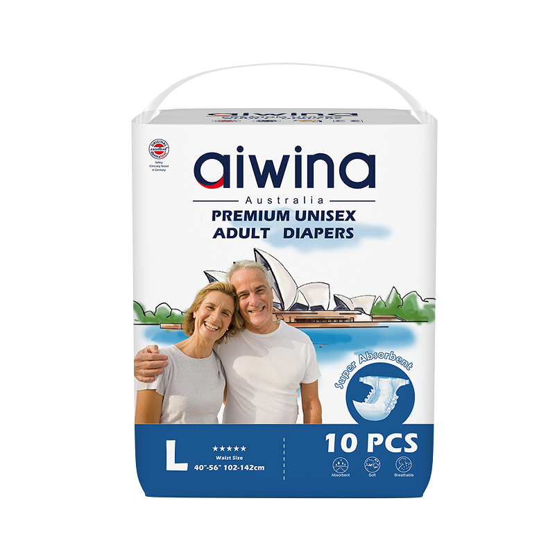 L Size Adult Diaper | Soft Incontinence Diapers for Adults, 10PCS, Fits Waist 102-142cm.