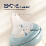 The Aiwibi newborn bottle is designed to mimic a mother's breast and features an anti-colic design.
