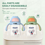 Easy to clean baby bottle, bottle body heat-resistant up to 109°C, silicone nipple up to 180°C.