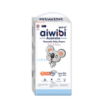 Packaging of Aiwibi Comfy Dry Baby Diapers featuring product information and a cartoon koala,size M(3)