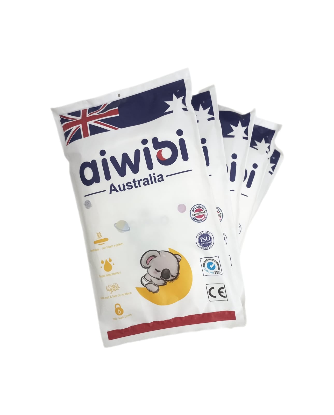 five packs of Aiwibi diaper samples