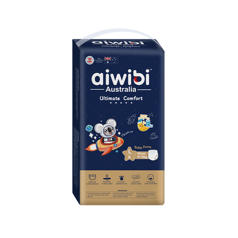 Aiwibi Ultra-Comfortable Overnight Thickened Baby Diapers, Size L(5), 44-Count Pack.
