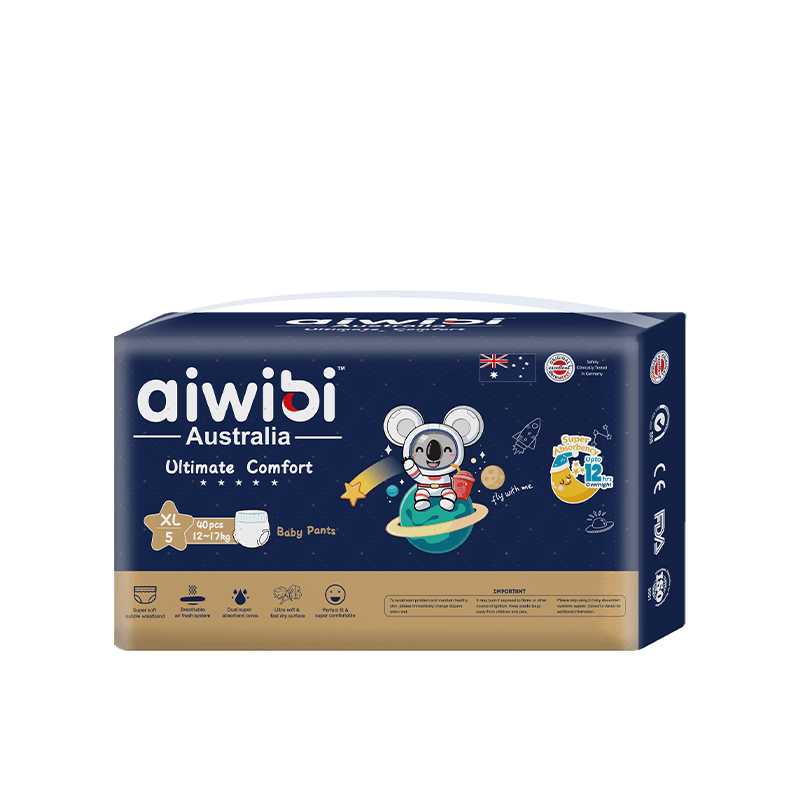 Aiwibi Ultra-Comfortable Overnight Thickened Baby Diapers, Size XL(5), 40-Count Pack.