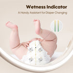 The image shows the wetnessindicator on a aiwibi diaper; parents can tell when it’s time to change the diaper by the color change.