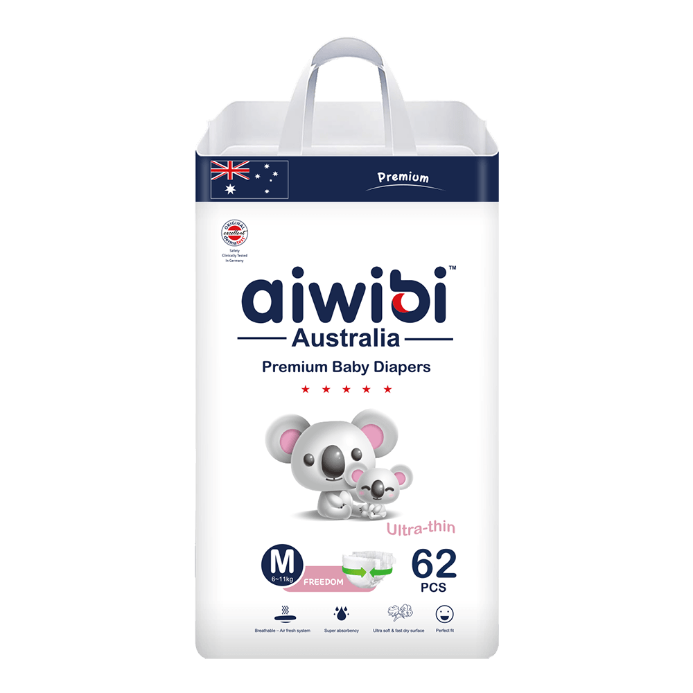 One pack of Aiwibi Royal Comfort Jumbo Diapers pack, size M (3), suitable for babies weighing 6kg to 11kg.