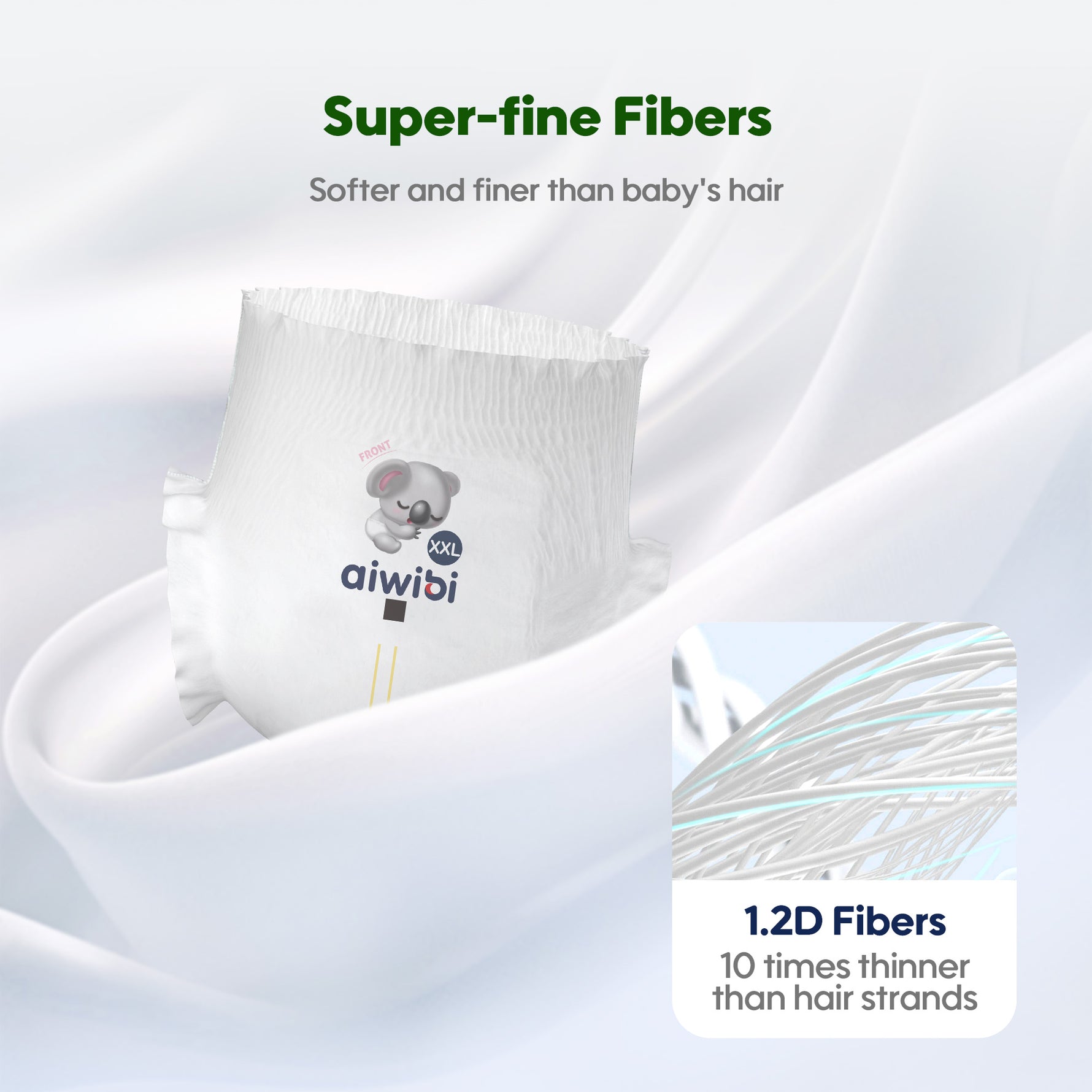 Aiwibi Royal Comfort Baby Pants, crafted from ultra-fine fibers, are soft and gentle on the skin.