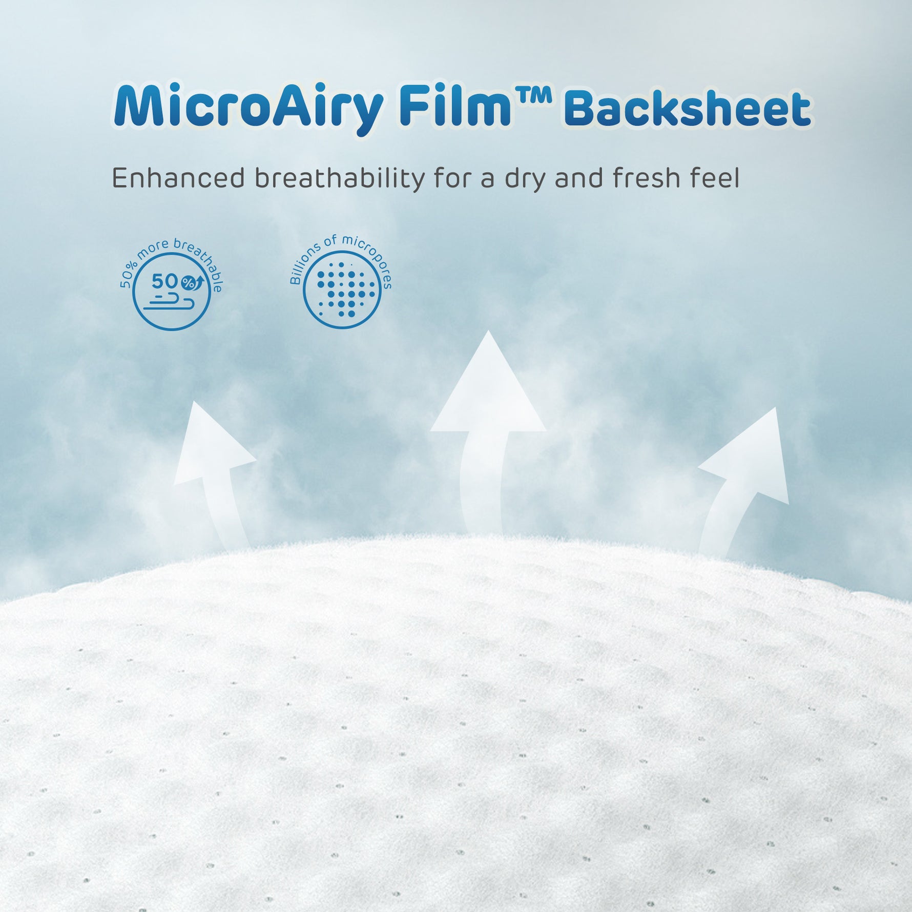 Aiwina adult diaper uses a breathable top sheet to allow air circulation and keep skin dry and comfortable all day.