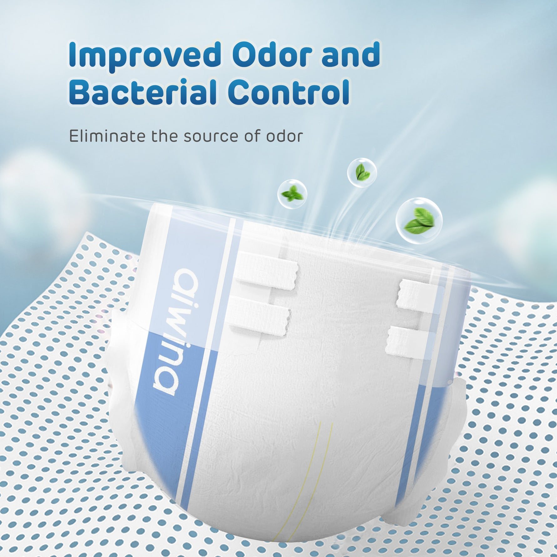 Aiwina adult diaper is designed with odor control function to effectively reduce bacteria and keep fresh all day long.