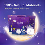 Aiwina overnight peroid panties made from 100% natural ingredients, gentle on the skin