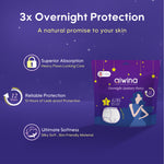 Aiwina overnight period panties with 3 key protections: high absorbency, leak-proof protection, ultra softness.