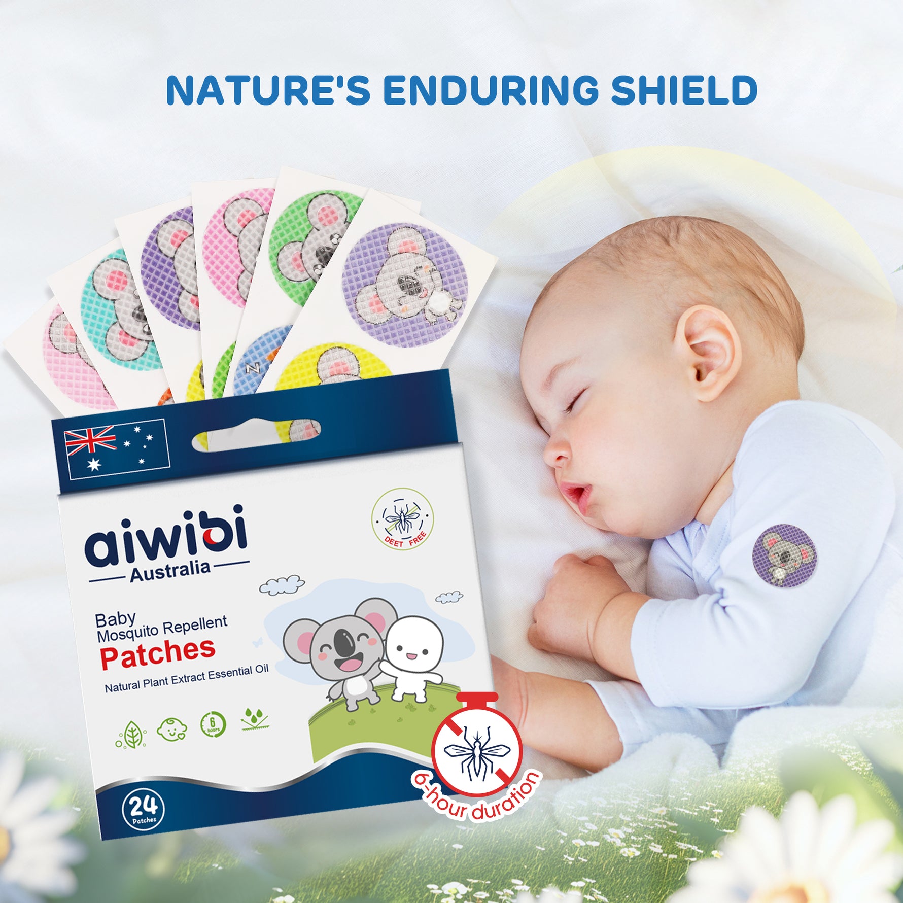 Peaceful sleep with Aiwibi mosquito patches – gentle, plant-based, no harsh chemicals.